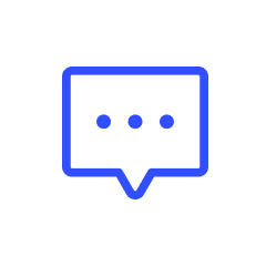Blue chat bubble with three dots icon